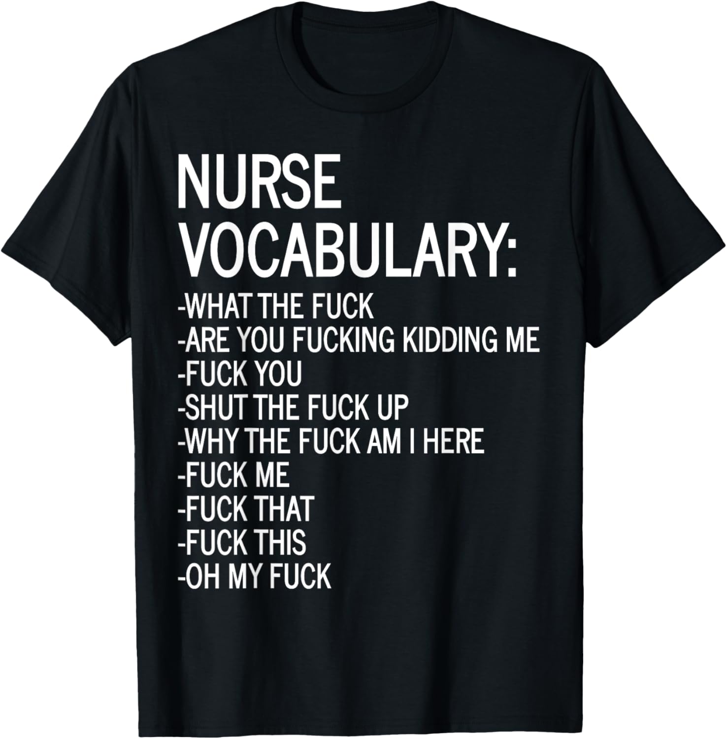 Nurse Vocabulary T-Shirt for Medical Professionals and Nursing Students - 10