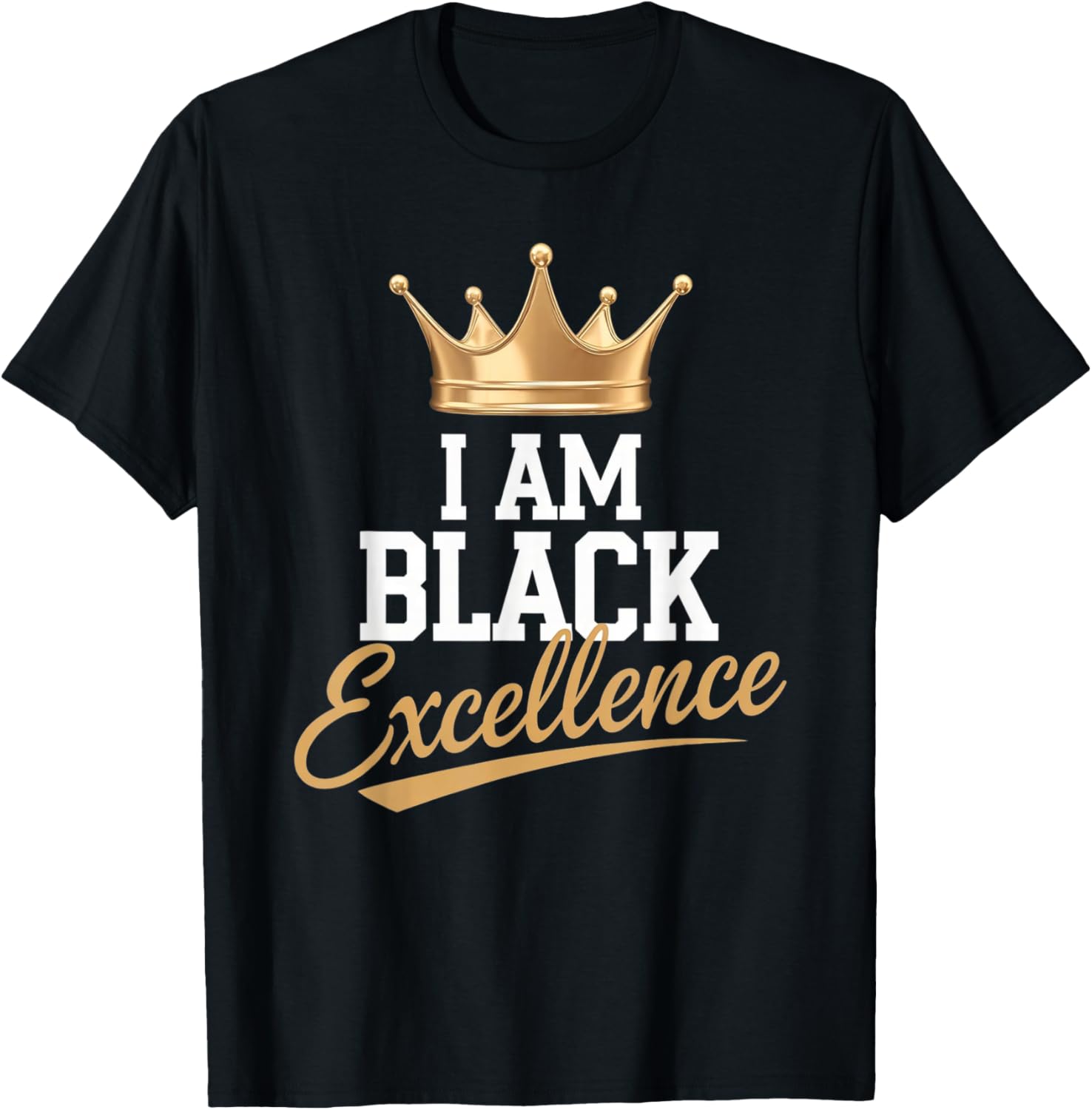 I AM BLACK EXCELLENCE Motivational Afro History T-Shirt for All Ages - 14