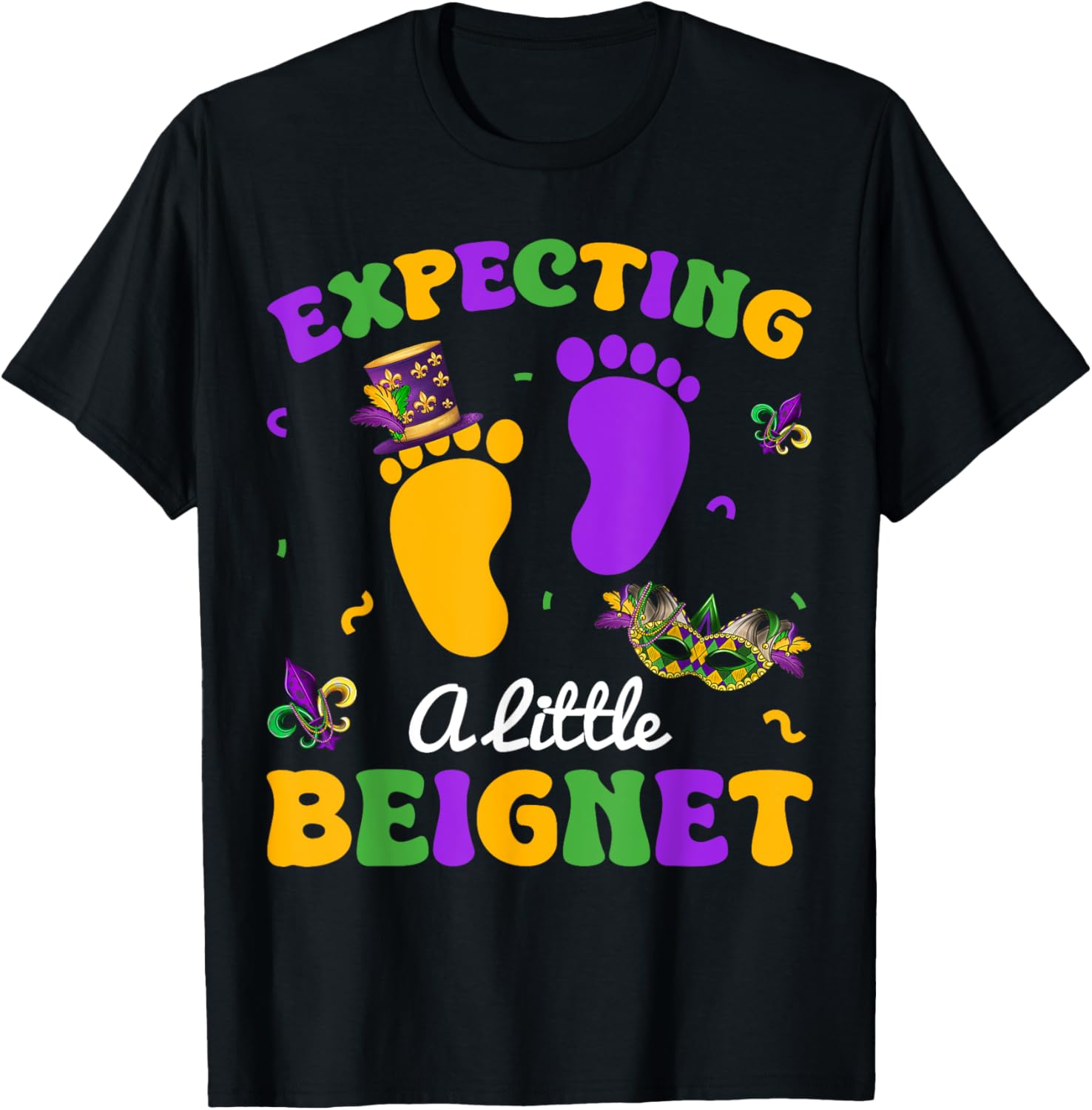 Expecting Baby Beignet Mardi Gras T-Shirt for Fun Pregnancy Celebrations - 11