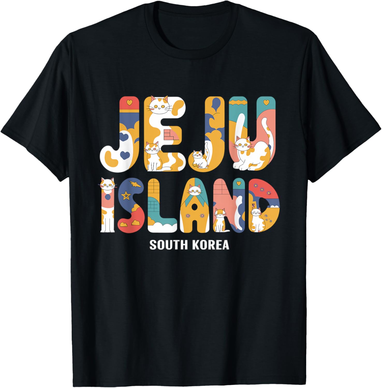 Adorable Cute Kitty Beach Vacation T-Shirt for Jeju Island Lovers - 7