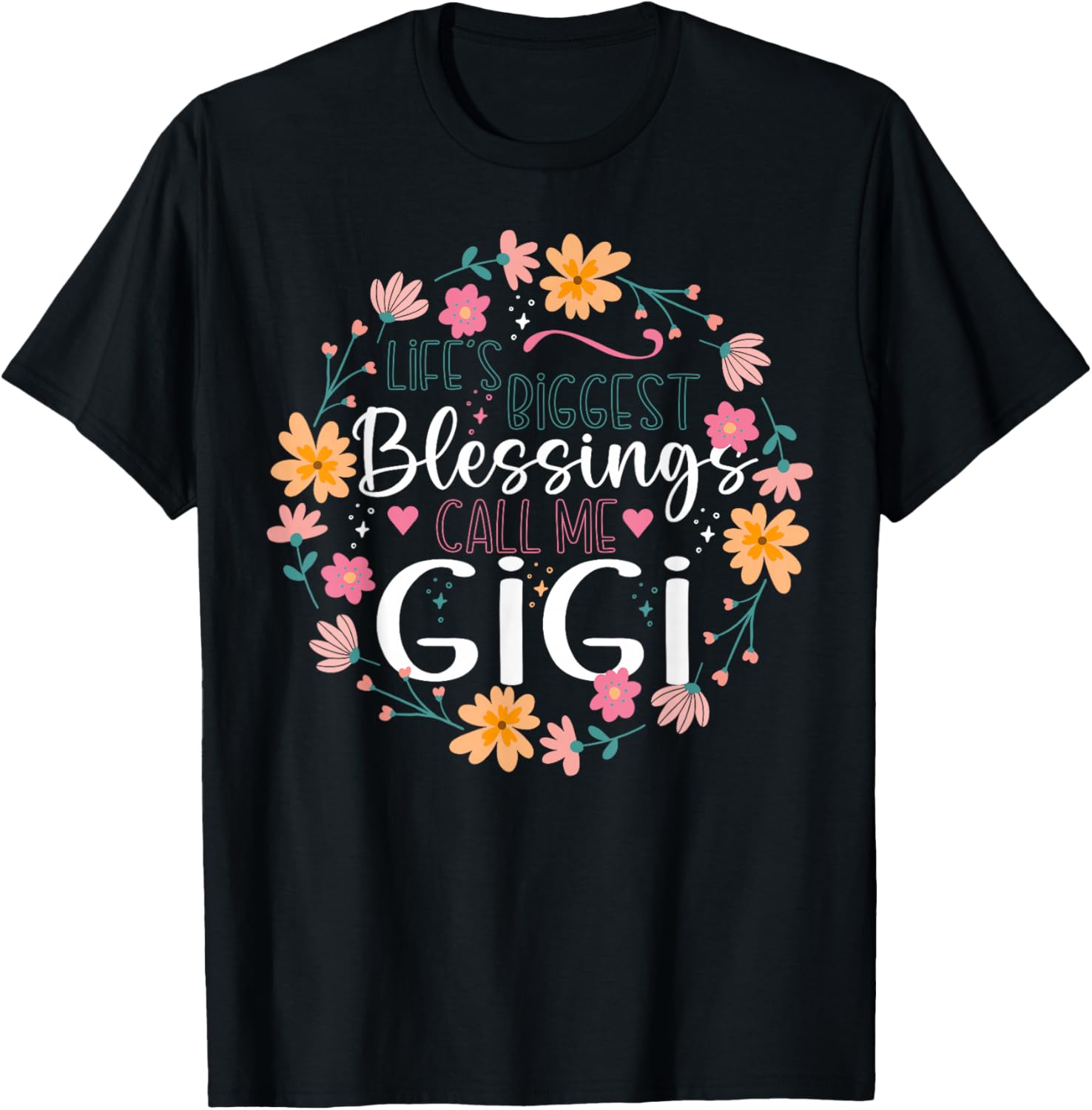 Gigi Floral Design T-Shirt Life’s Biggest Blessings Stylish Tee - 7