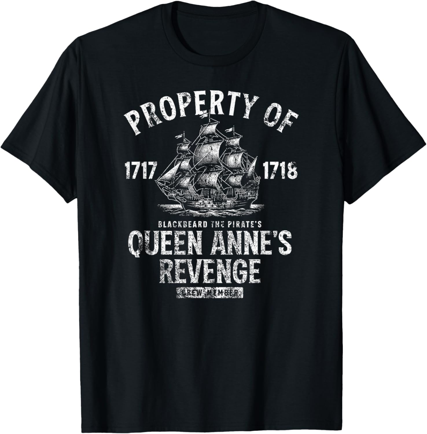 Blackbeard's Queen Anne's Revenge Distressed T-Shirt for Casual Style - 6
