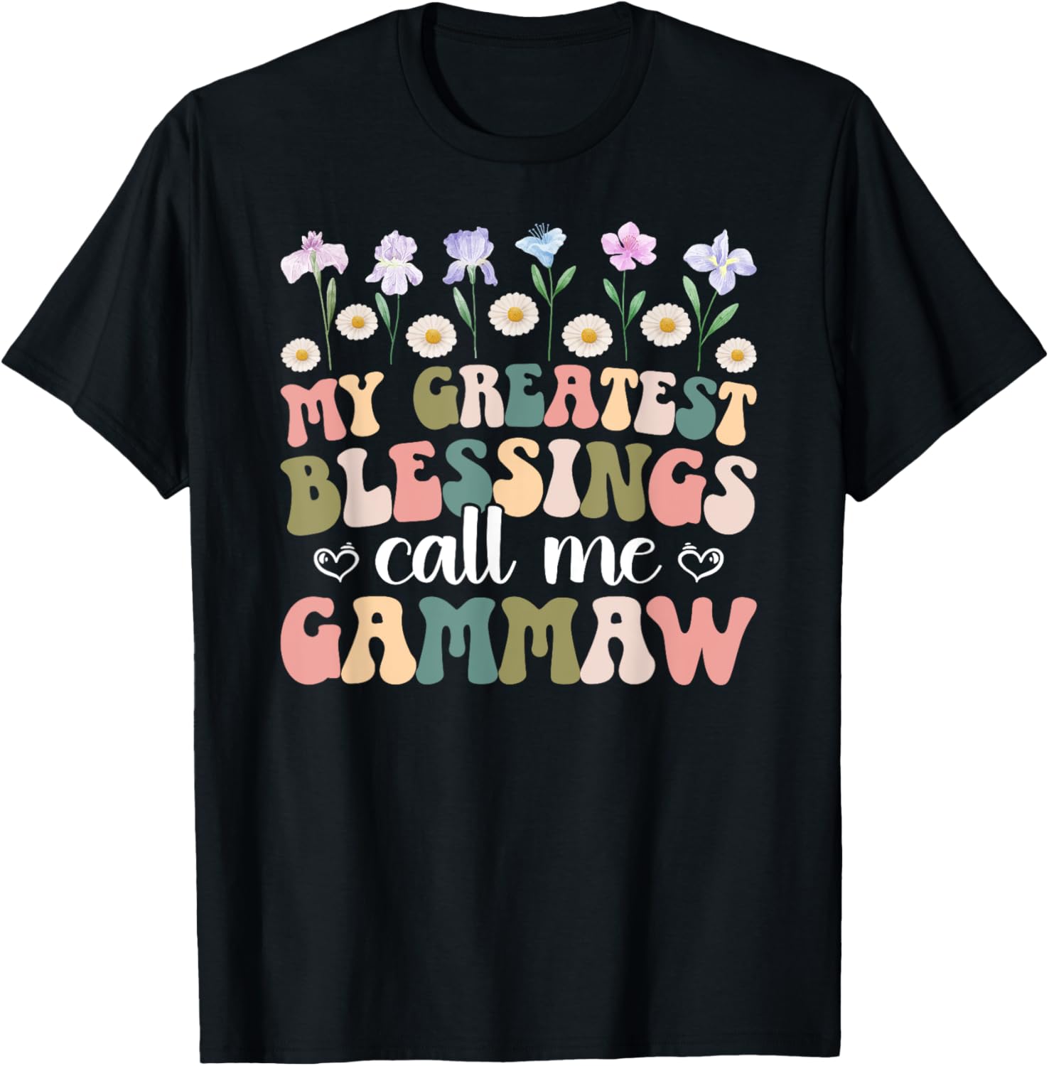Greatest Blessings Gammaw Grandma Grandmother T-Shirt for Family Love - 11