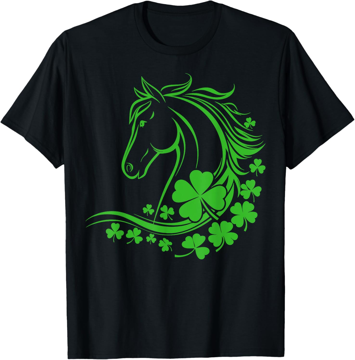 Shamrock Horse Farmer Clover St Patricks Day T-Shirt for Women and Girls - 5