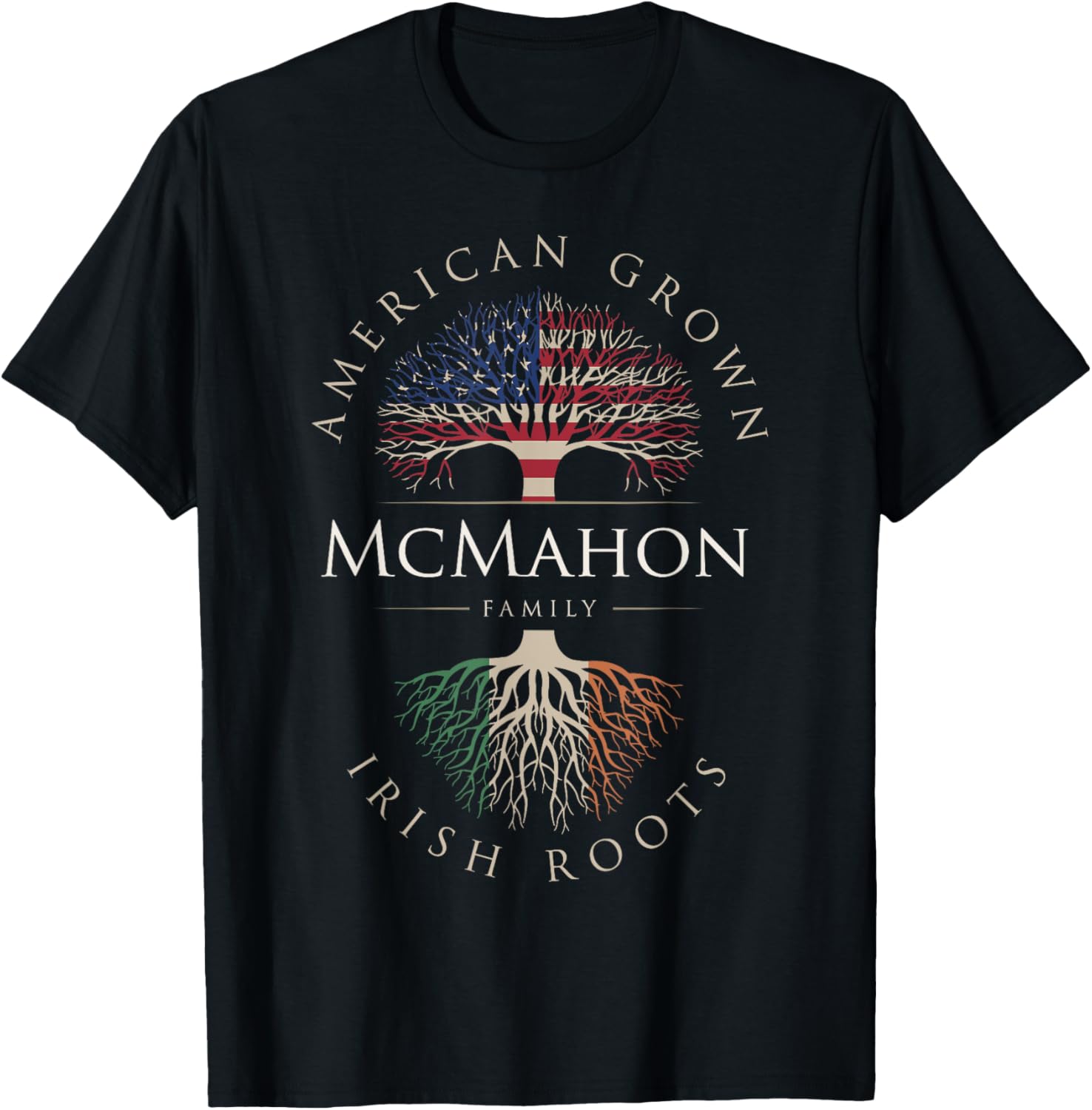 McMahon Family American Grown Irish Roots Ireland Flag T-Shirt - 2