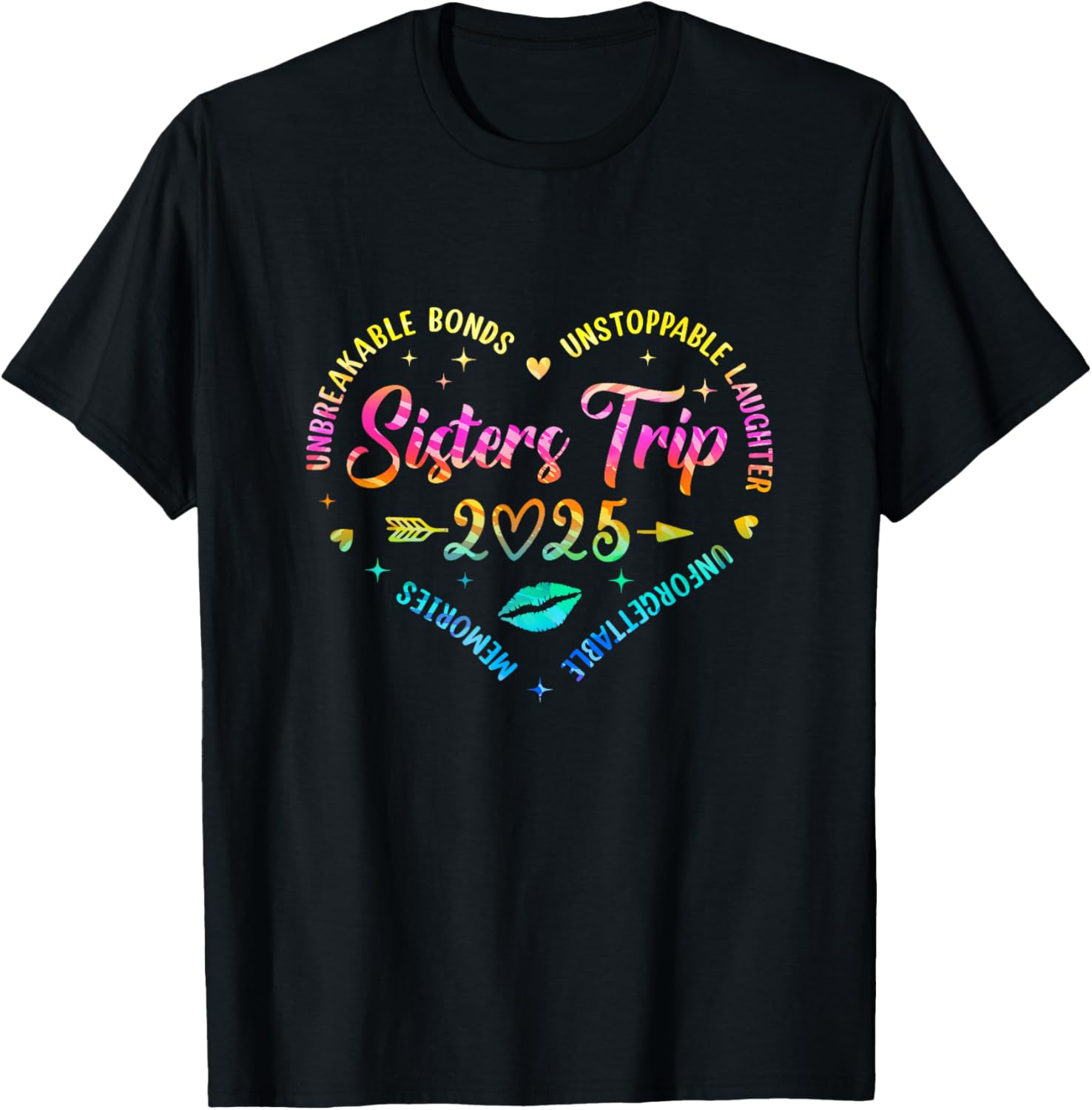 Sisters Trip 2025 Retro T-Shirt for Friends Vacation Memorials - 11