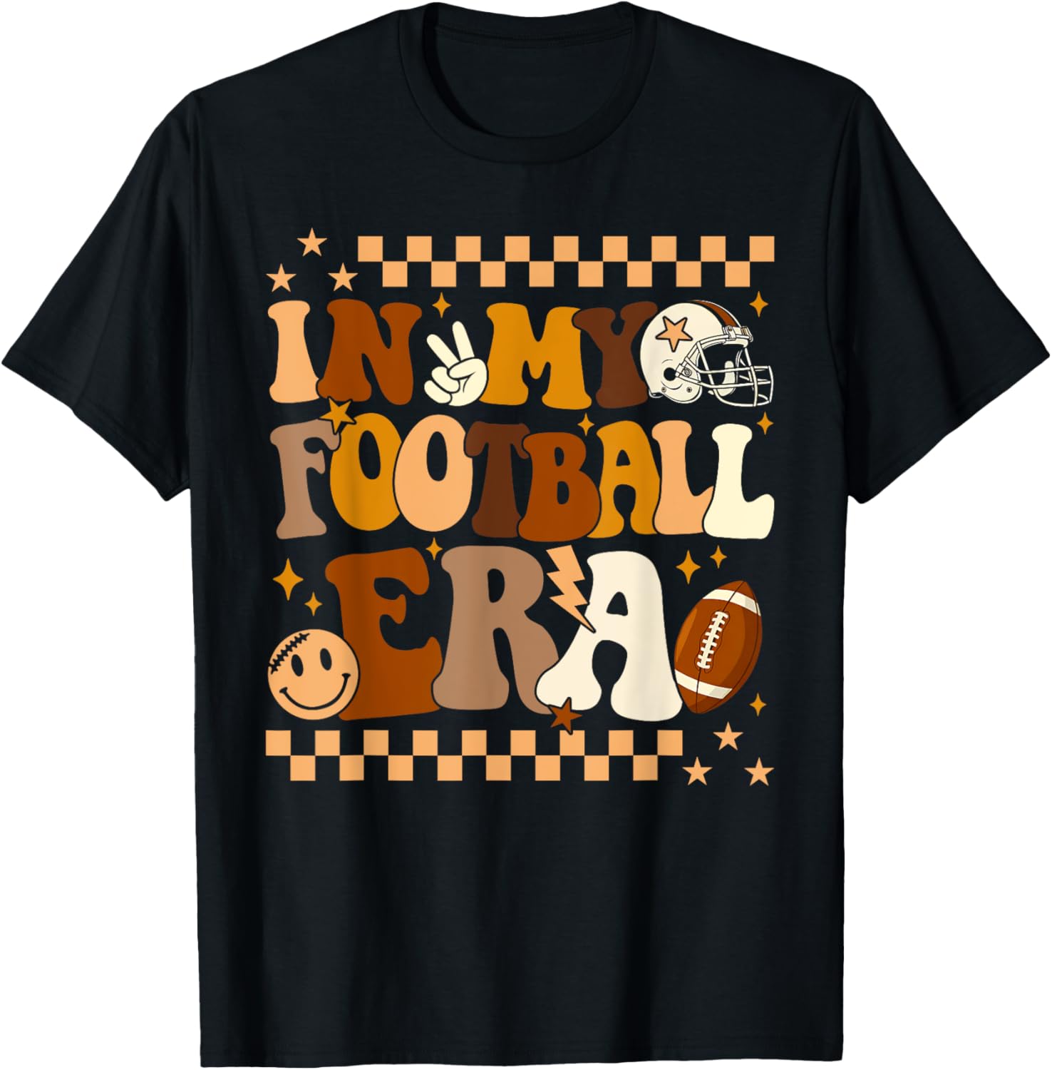Groovy In My Football Era T-Shirt for Men, Women, and Kids Football Fans - 9