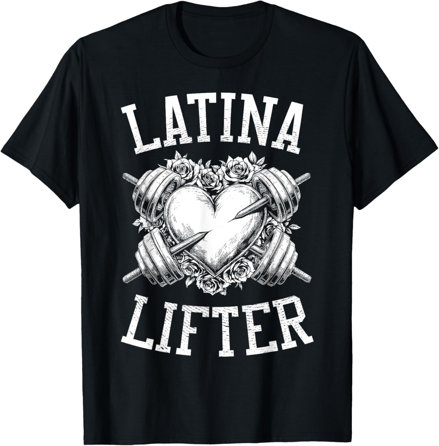 Latina Lifter Heart Fitness T-Shirt for Hispanic Gym Lovers - 18