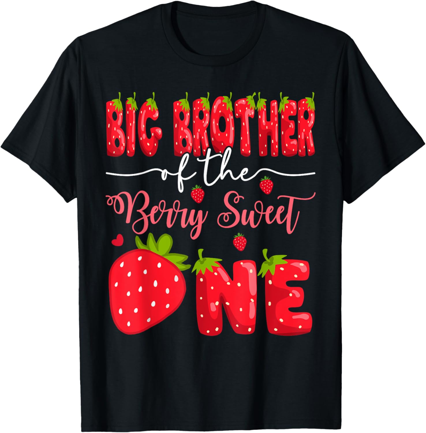 Big Brother Strawberry T-Shirt for 1st Birthday Celebration Fun - 3