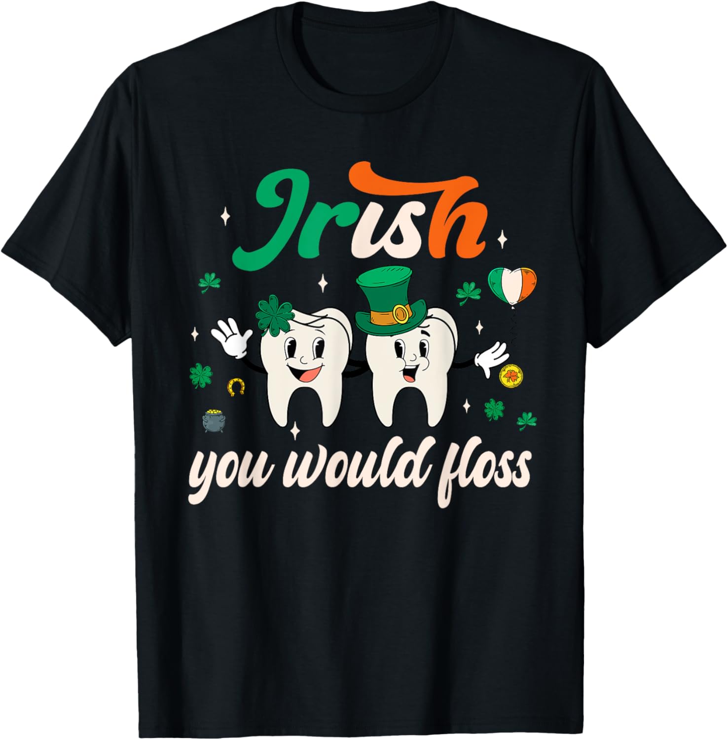 Retro Groovy Irish Dentist Tooth Patrick's T-Shirt for Fun Dental Style - 23