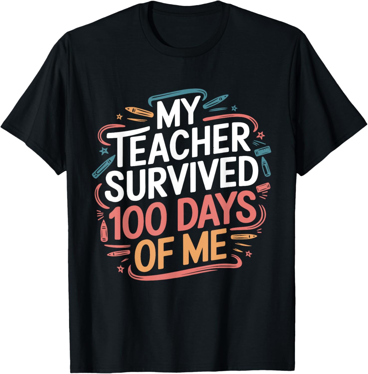Funny Teacher 100 Days of School T-Shirt Gift for Educators - 9