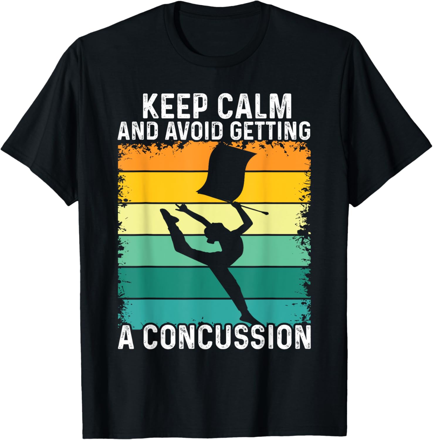 Keep Calm Avoid Concussion Retro Graphic T-Shirt for Sports Enthusiasts - 1