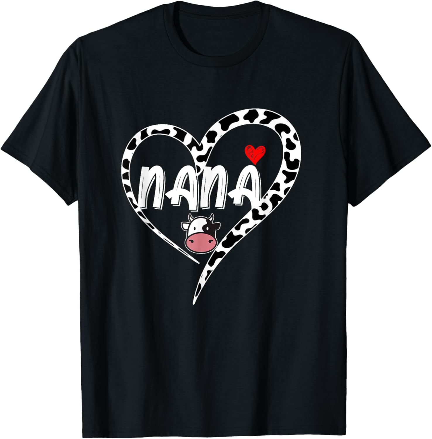Nana Cow Print Heart T-Shirt Perfect for Mother's Day Gifts - 3