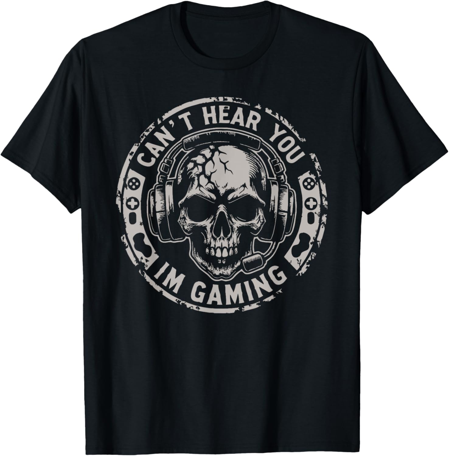 Funny Gamer Skull T-Shirt Cant Hear You Im Gaming Perfect for Gamers - 5