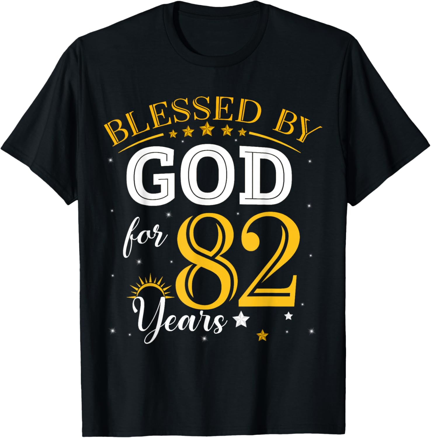Vintage Blessed by God T-Shirt for 82nd Birthday Celebration Girl - 14