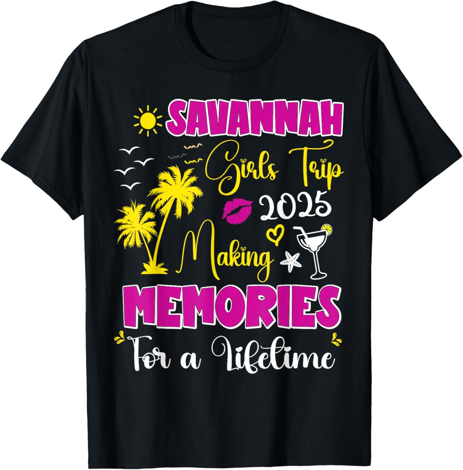 Savannah Girls Trip 2025 Summer Vacation T-Shirt for Women - 11