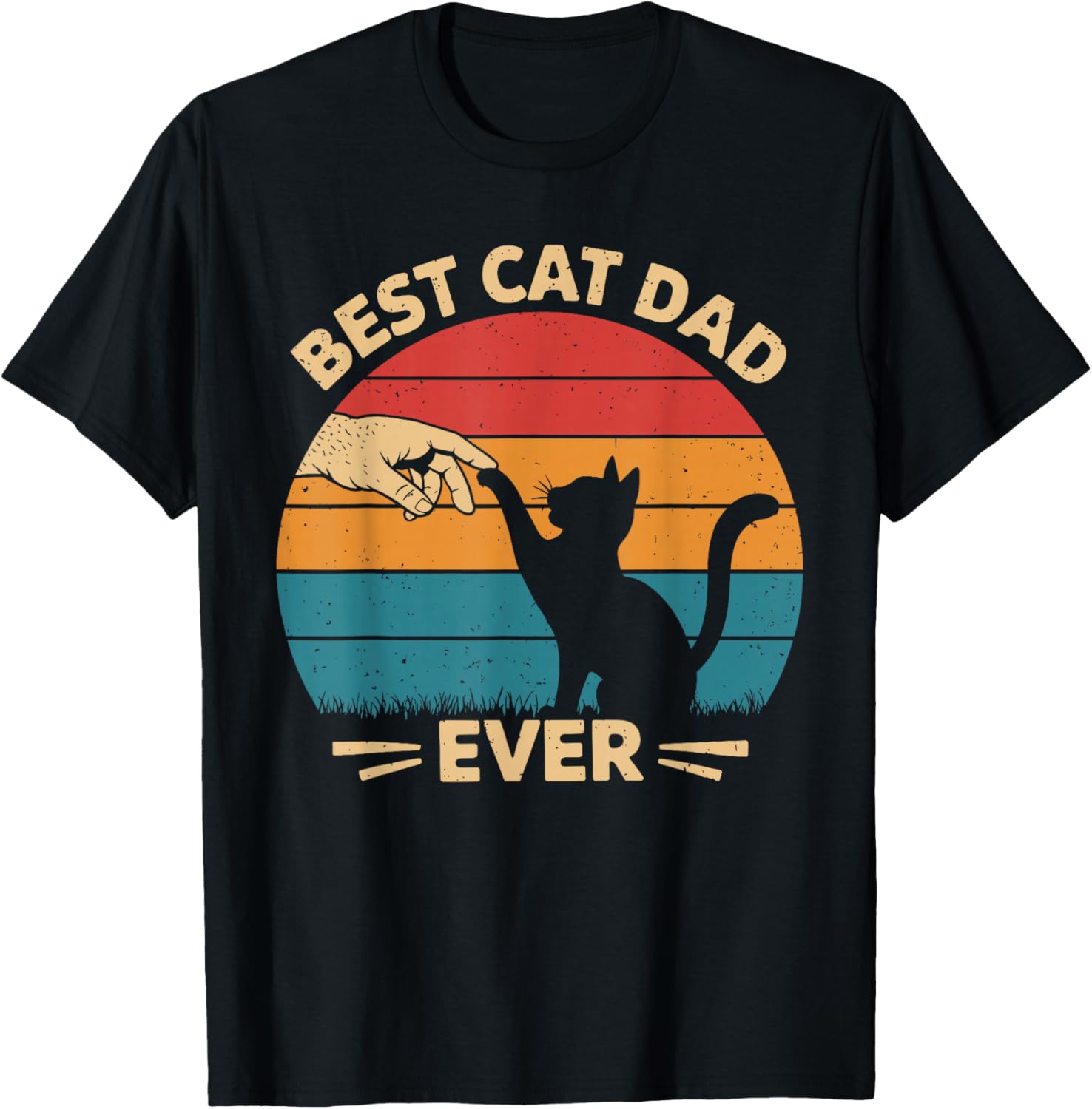Funny Retro Best Cat Dad Ever T-Shirt for Cat Lovers on Father's Day - 2
