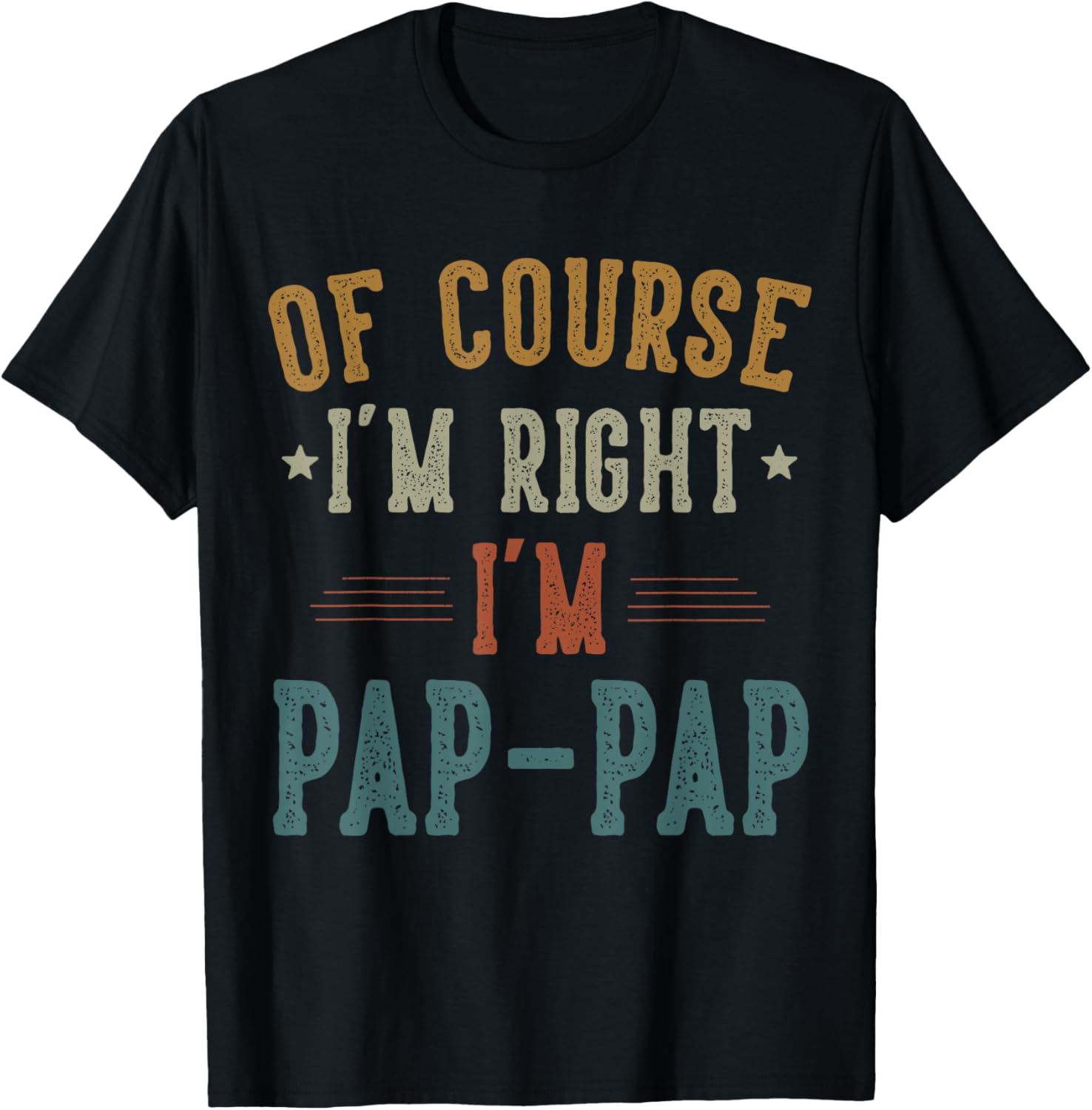 Vintage Pap Pap I'm Right T-Shirt Perfect Gift for Father's Day - 9