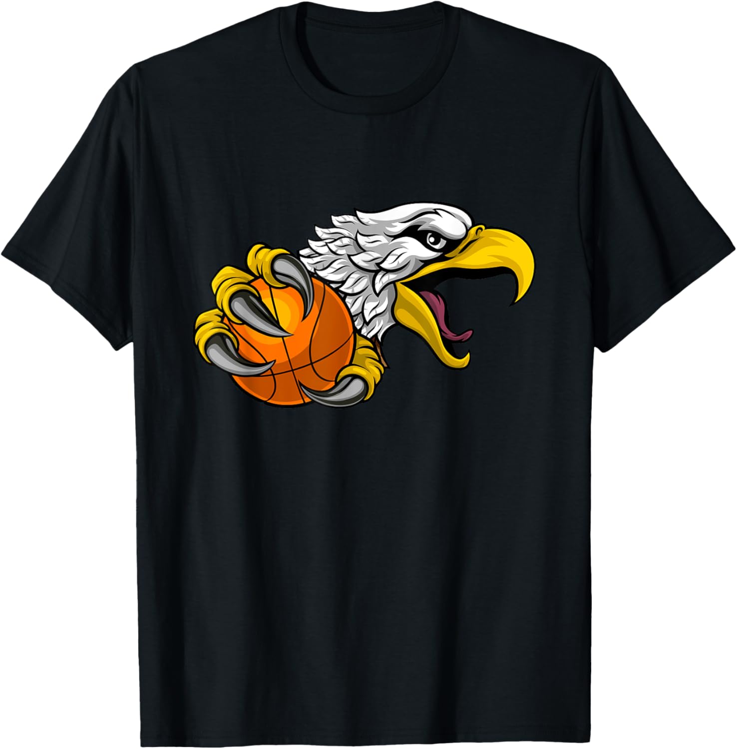 Eagle Hawk Basketball Cartoon Character T-Shirt for Fun Sports Fans - 28