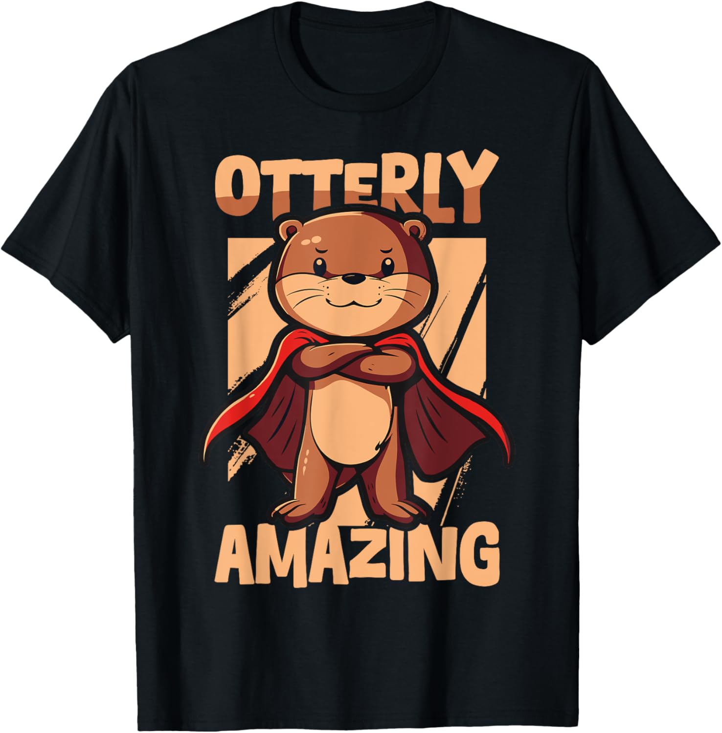 Otterly Amazing Superhero Cape T-Shirt for Kids - Perfect Gift for Otter Lovers - 12