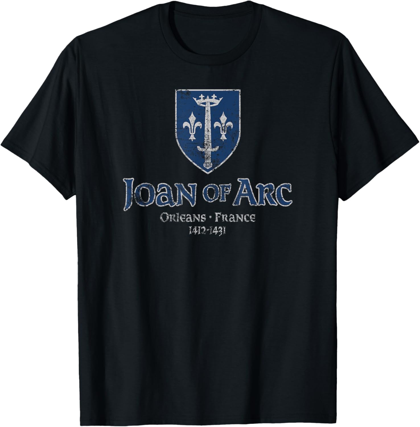 Distressed Joan of Arc Crest Orleans T-Shirt for History Lovers - 8
