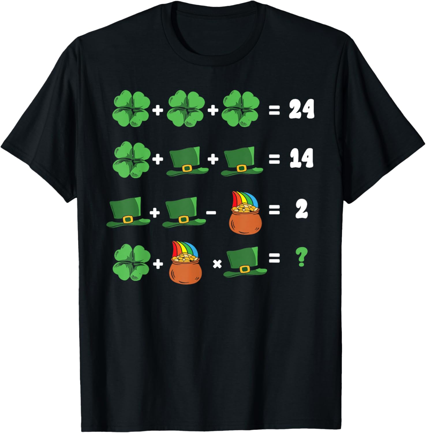 Funny St Patricks Day Shamrock Math Teacher T-Shirt for Irish Pride - 1