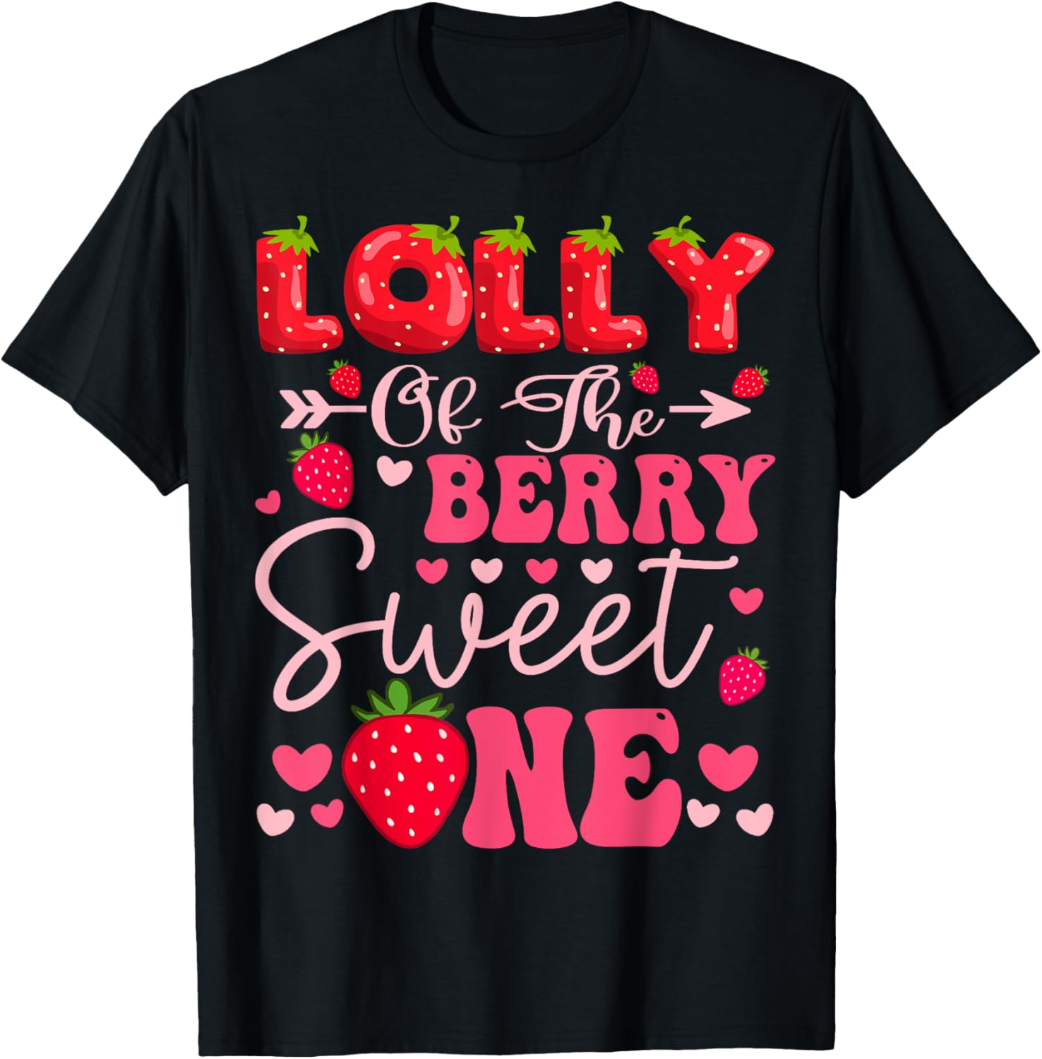 Sweet One Strawberry 1st Birthday Girl T-Shirt for Cute Celebrations - 1