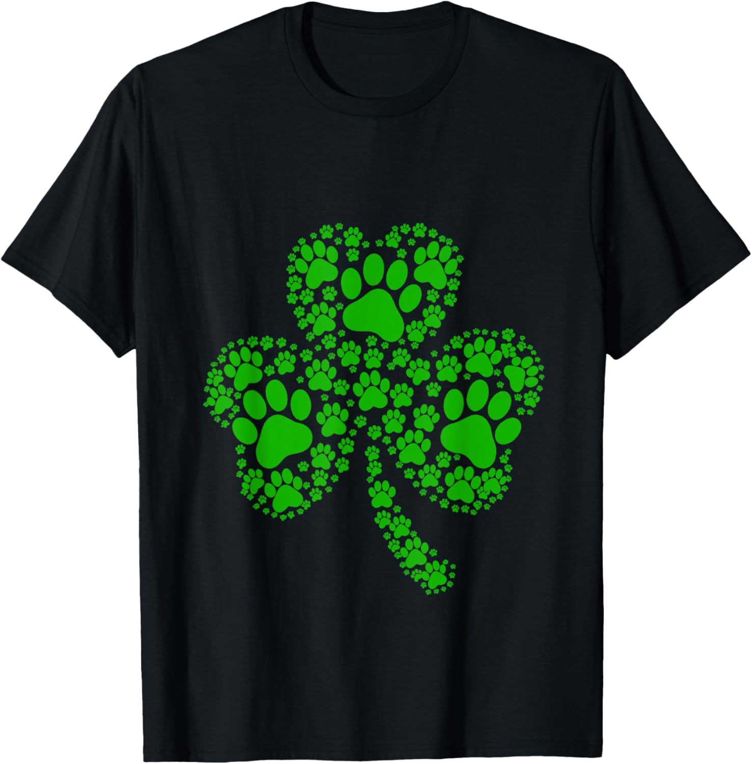 Irish Dog Lover T-Shirt with Shamrock and Paw Print for St Patricks Day - 5