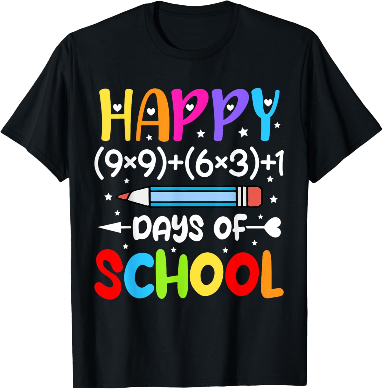 Happy 100th Day of School T-Shirt for Kids Fun Math Teacher Gift - 23