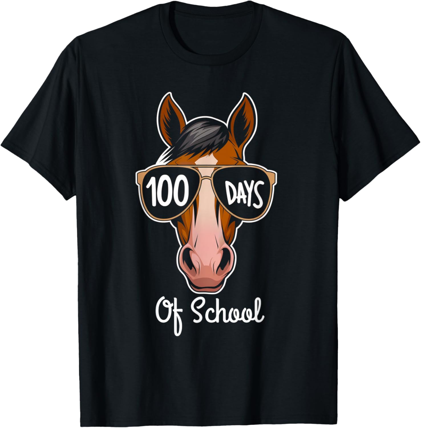 100th Day of School Cool Horse T-Shirt for Kids 100 Days Smarter - 5