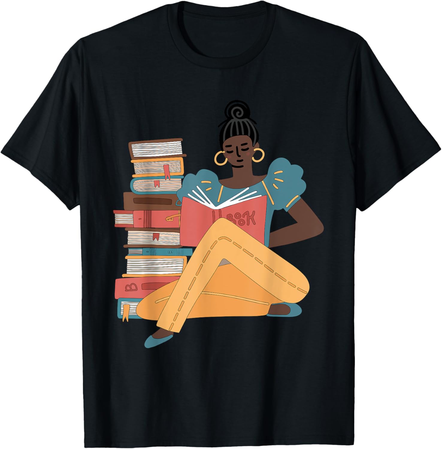 Black Brown Girls Read Books T-Shirt for Bookish Afro American Librarians - 17