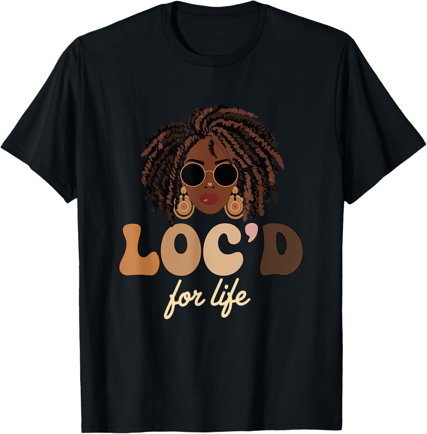 Loc'd For Life Afro Locs Dreadlocks T-Shirt for Melanin Queens - 3