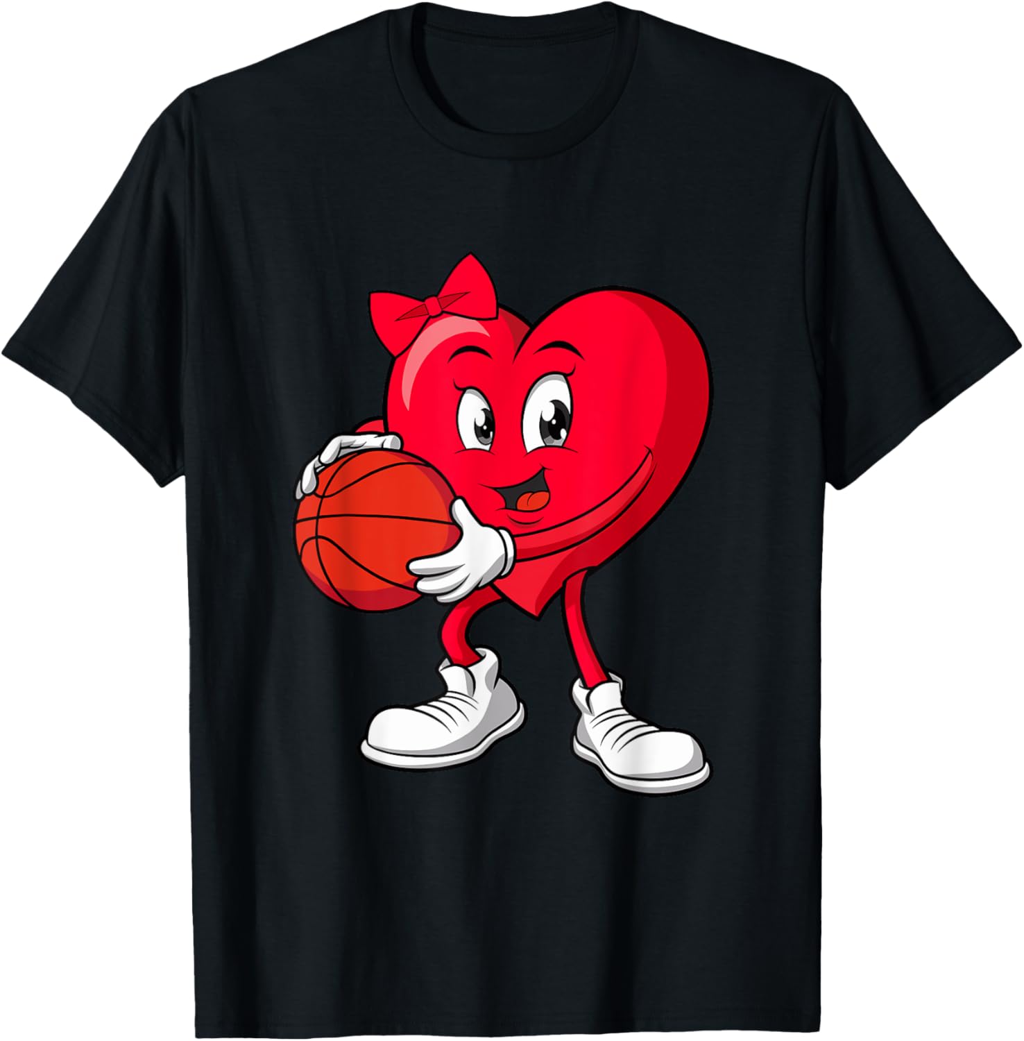 Cute Red Heart Basketball T-Shirt for Girls Perfect for Valentine's Day - 7