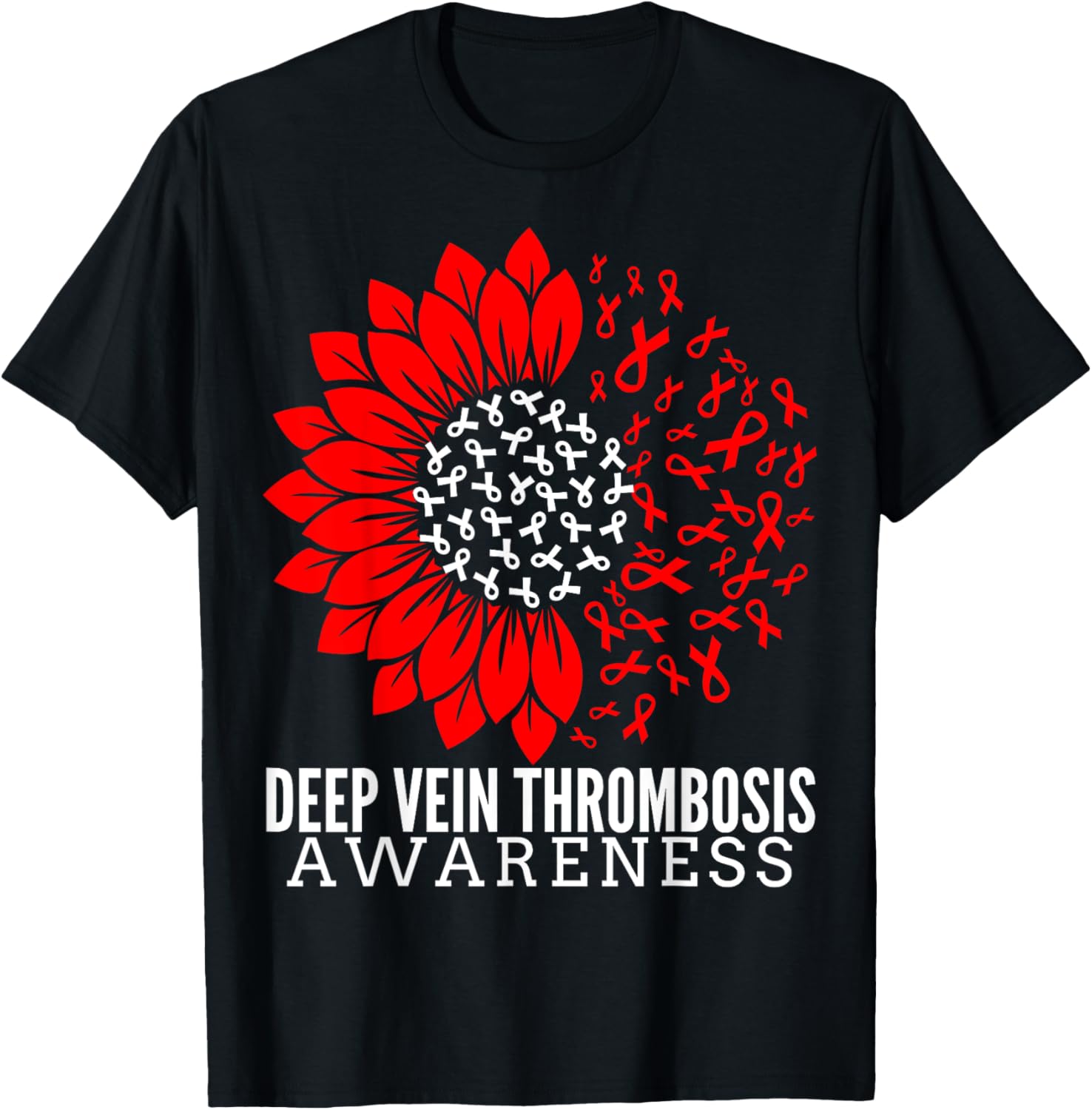 DVT Fighter Sunflower Ribbon T-Shirt for Deep Vein Thrombosis Awareness - 24