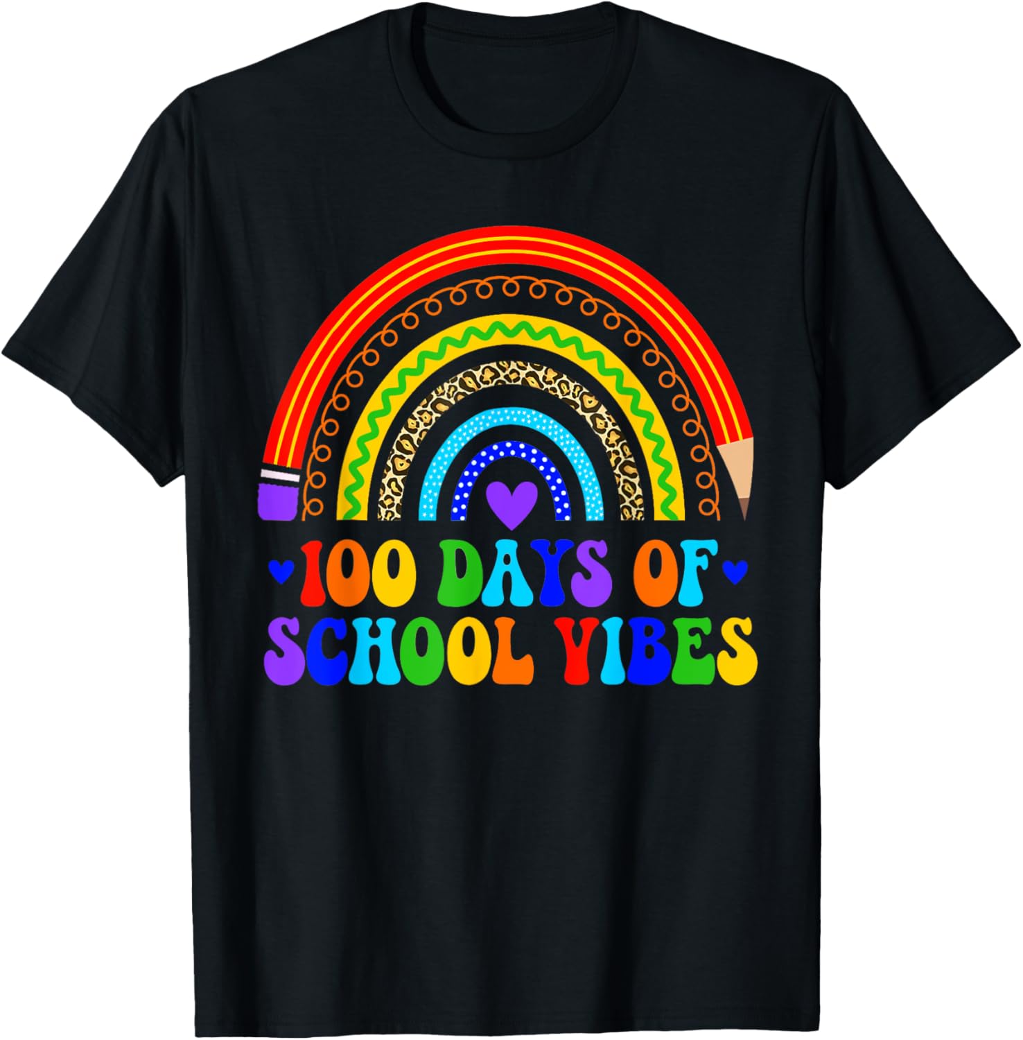 Cute Rainbow 100th Day of School T-Shirt for Kids Celebrating Milestone - 1