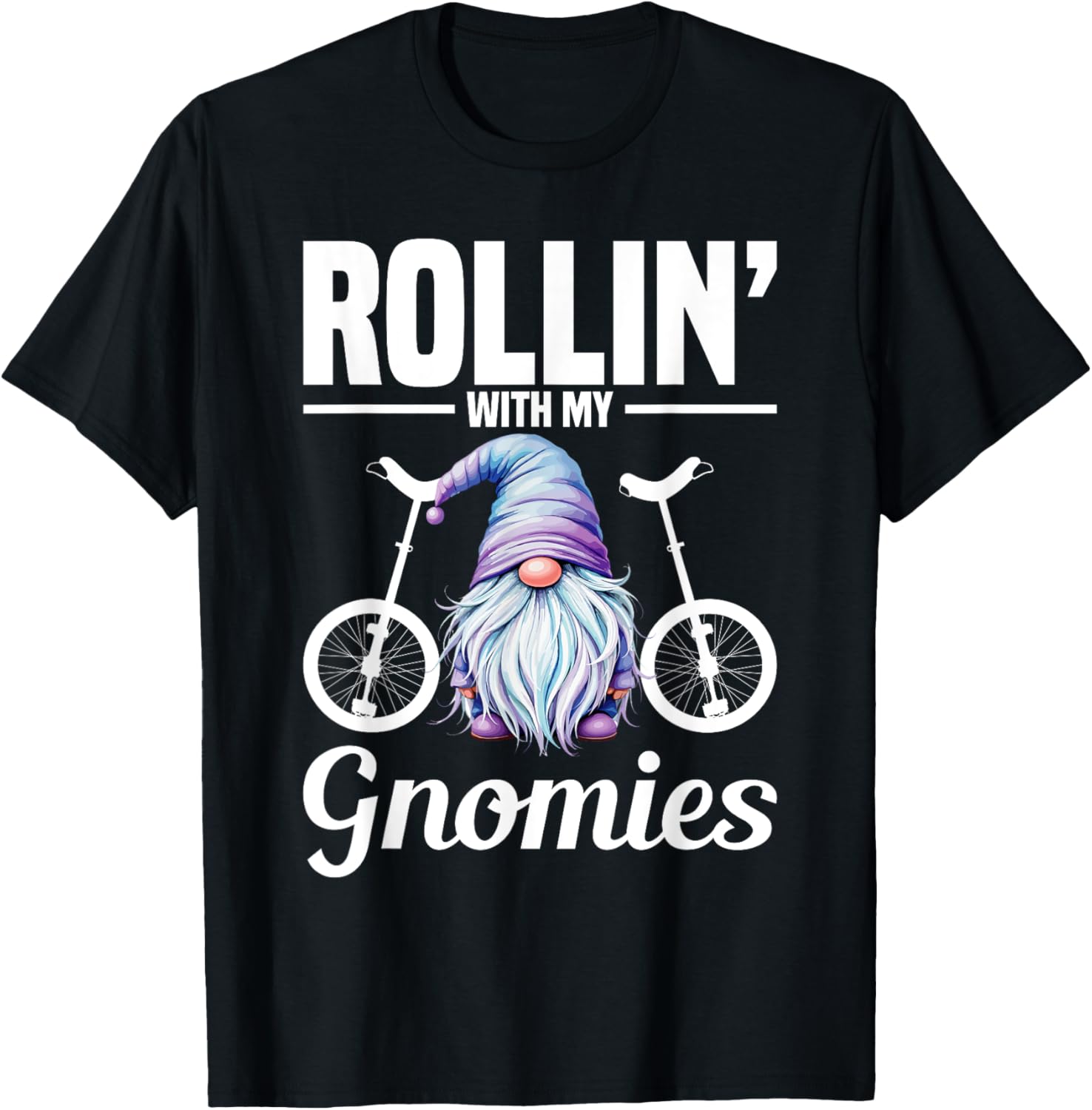 Monocycle Riding Gnomies Unicyclist T-Shirt Fun Apparel for Cyclists - 16