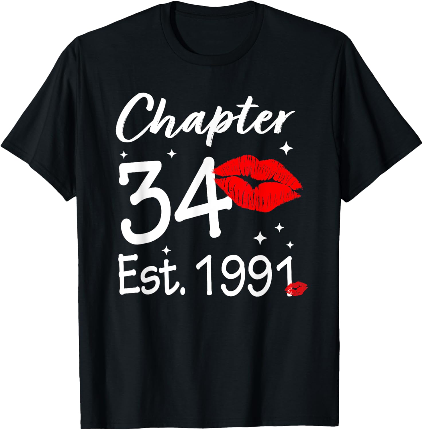 Happy 34th Birthday T-Shirt for Women Chapter 34 Established 1991 - 4