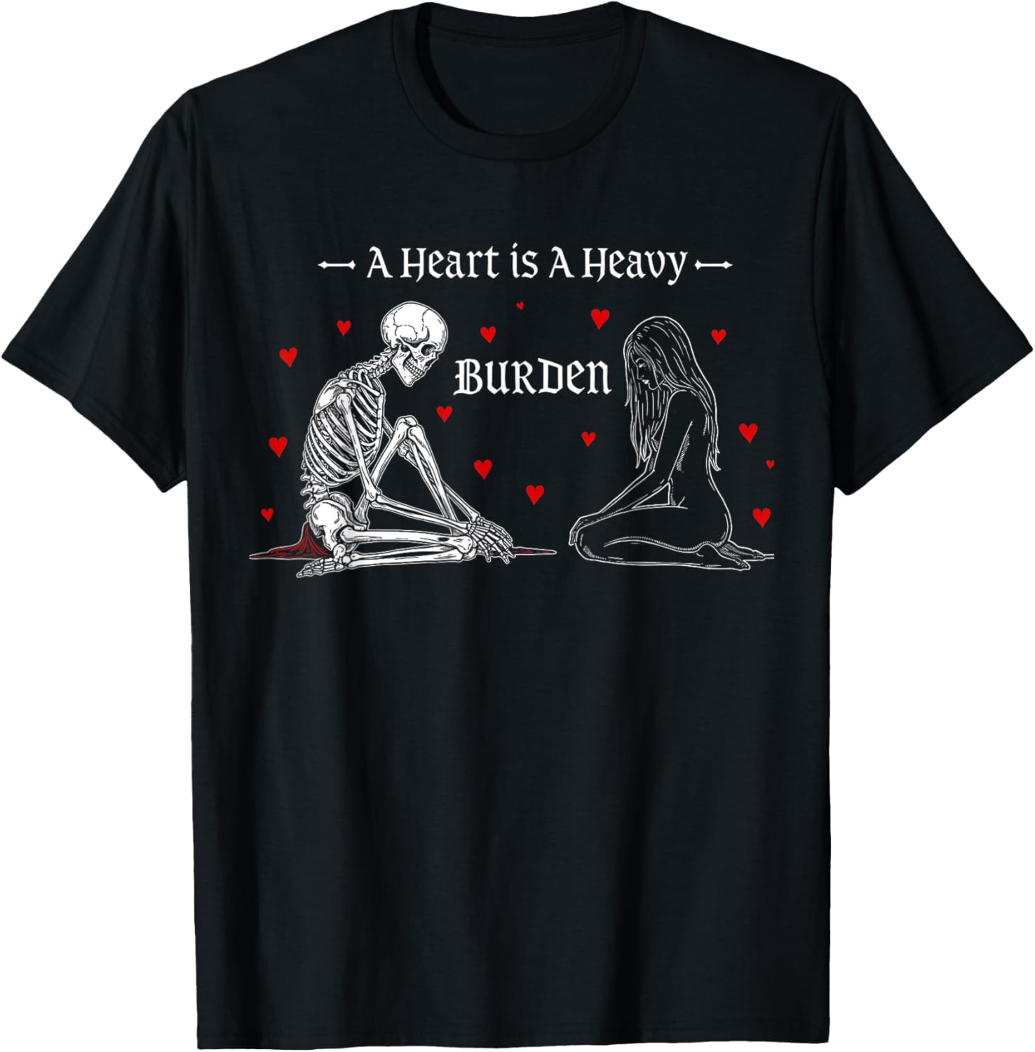 Gothic Romantic Skeleton T-Shirt for Heartfelt Style Lovers - 1