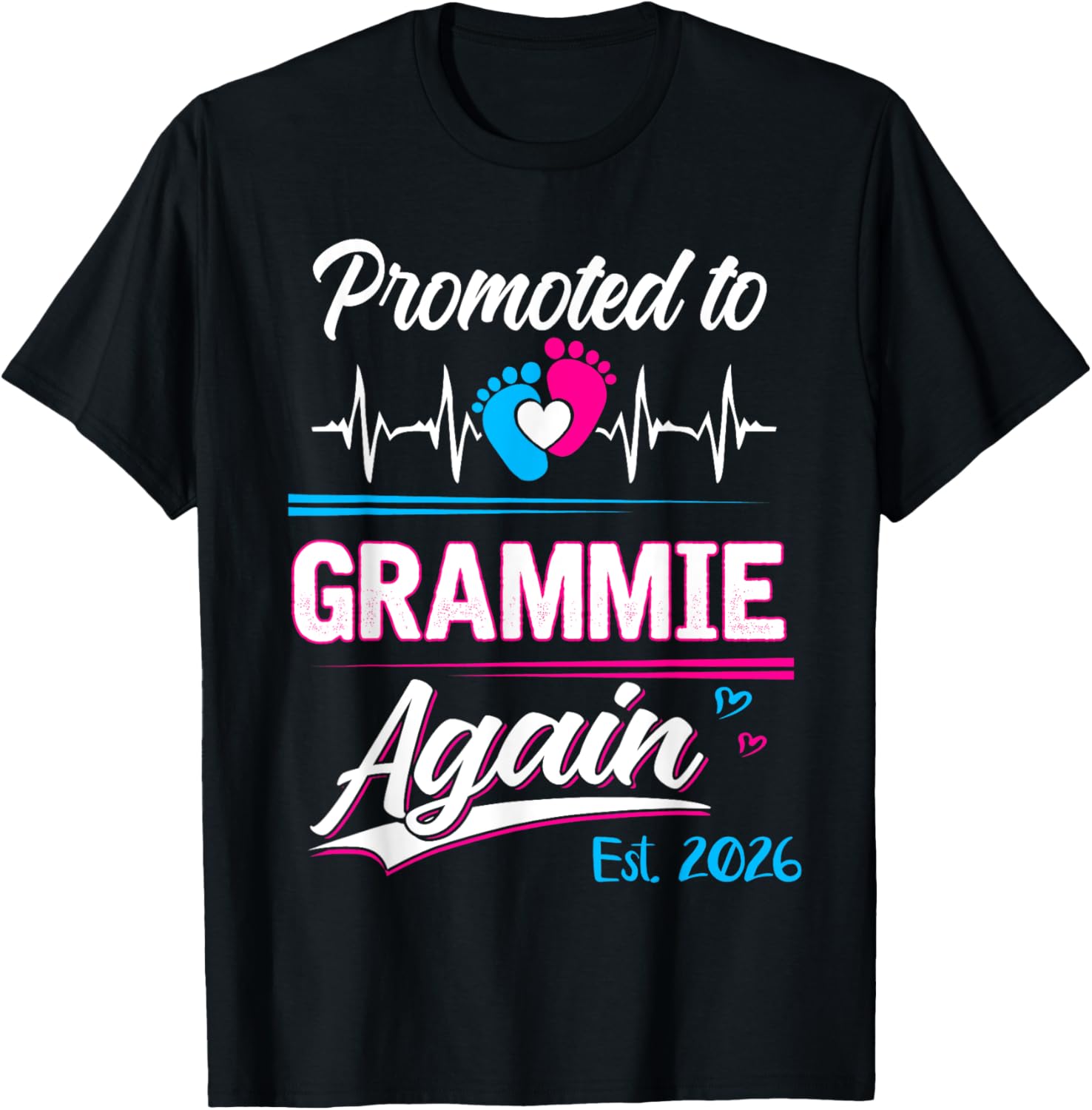 Promoted to Grammie Again 2026 Pregnancy Announcement T-Shirt Gift - 1