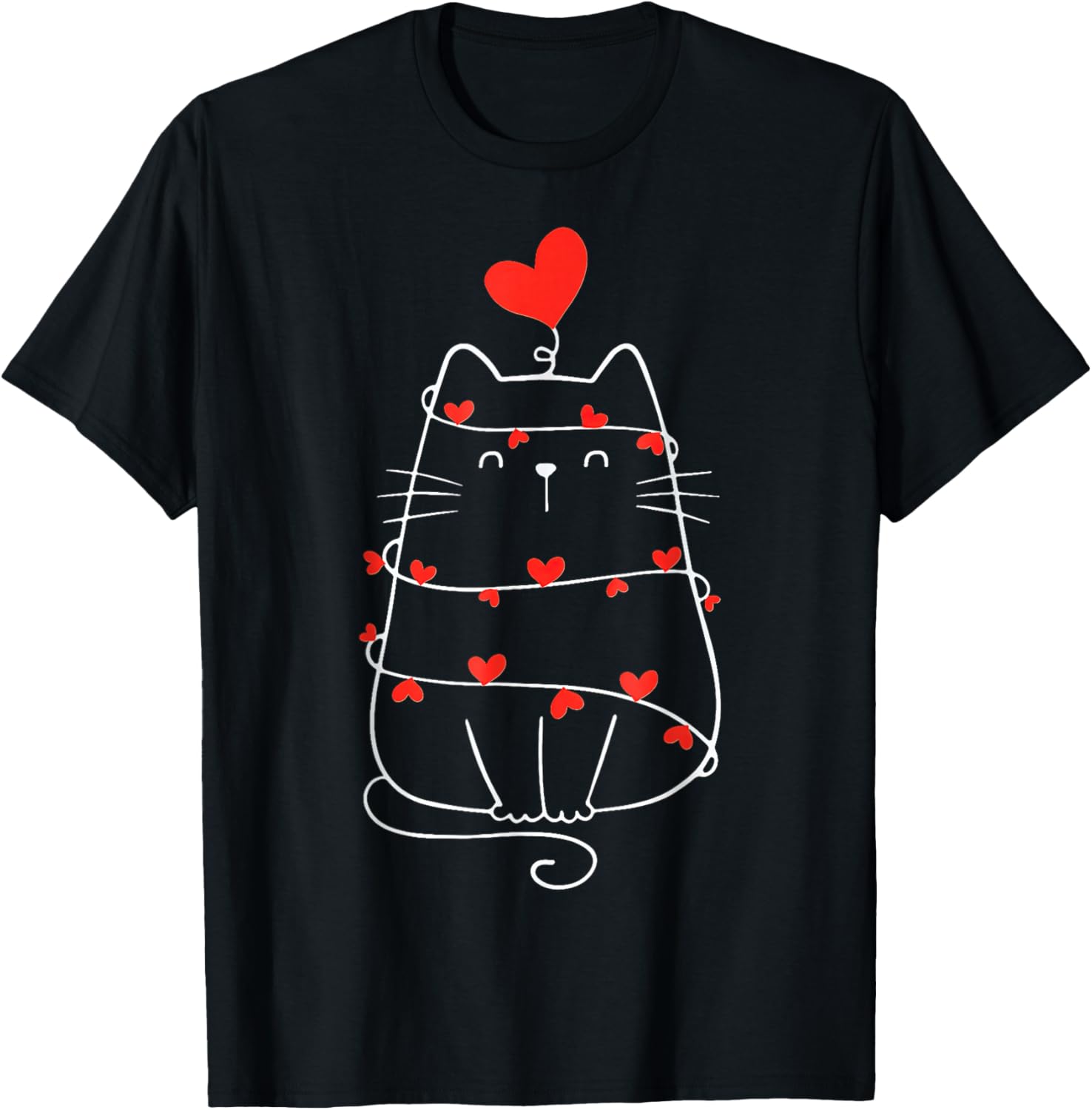 Funny Heart Cat Valentine's Day T-Shirt for Cat Lovers - 22