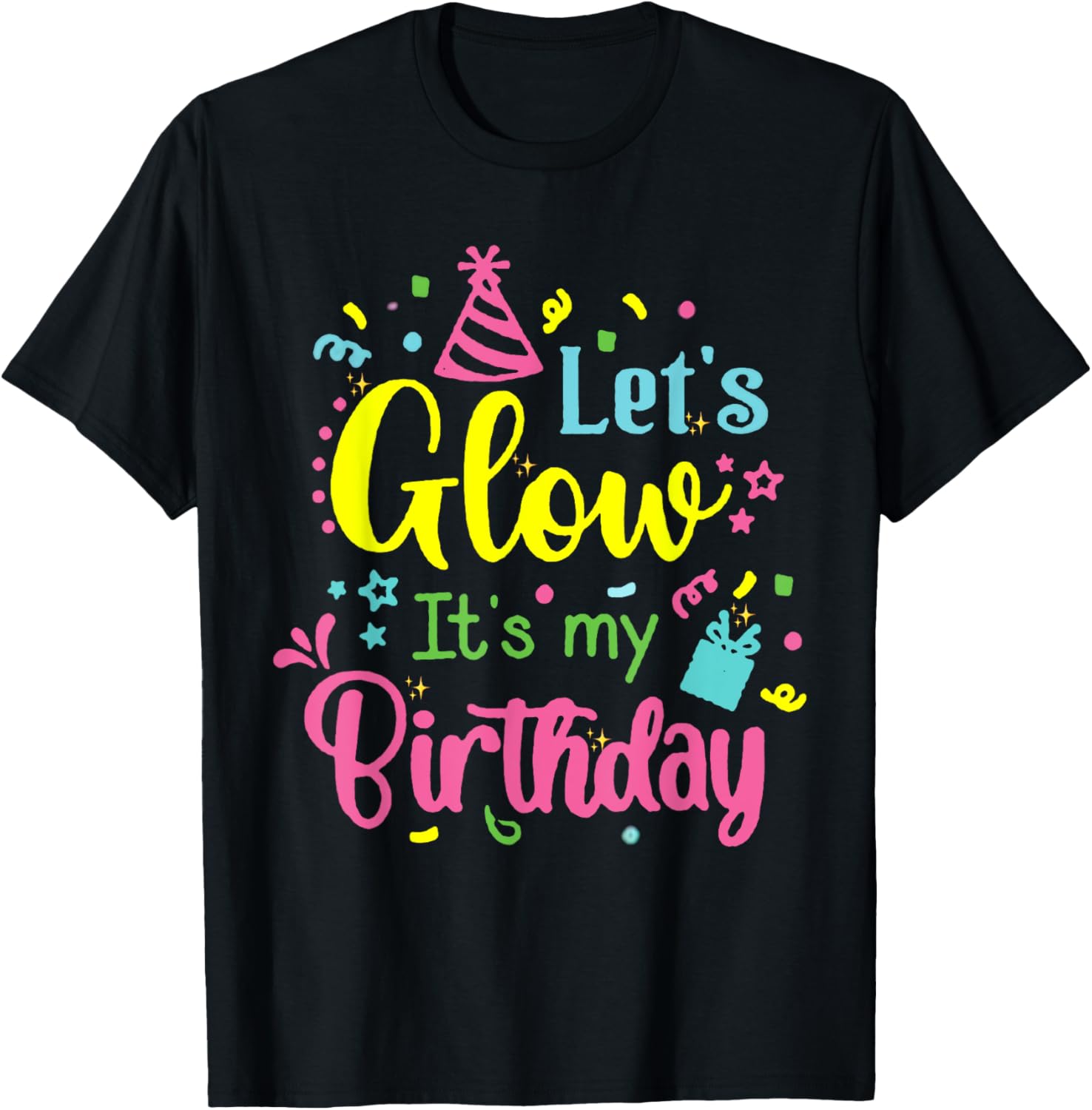 Glow in the Dark 80s Birthday Party Team T-Shirt for Fun Celebrations - 16