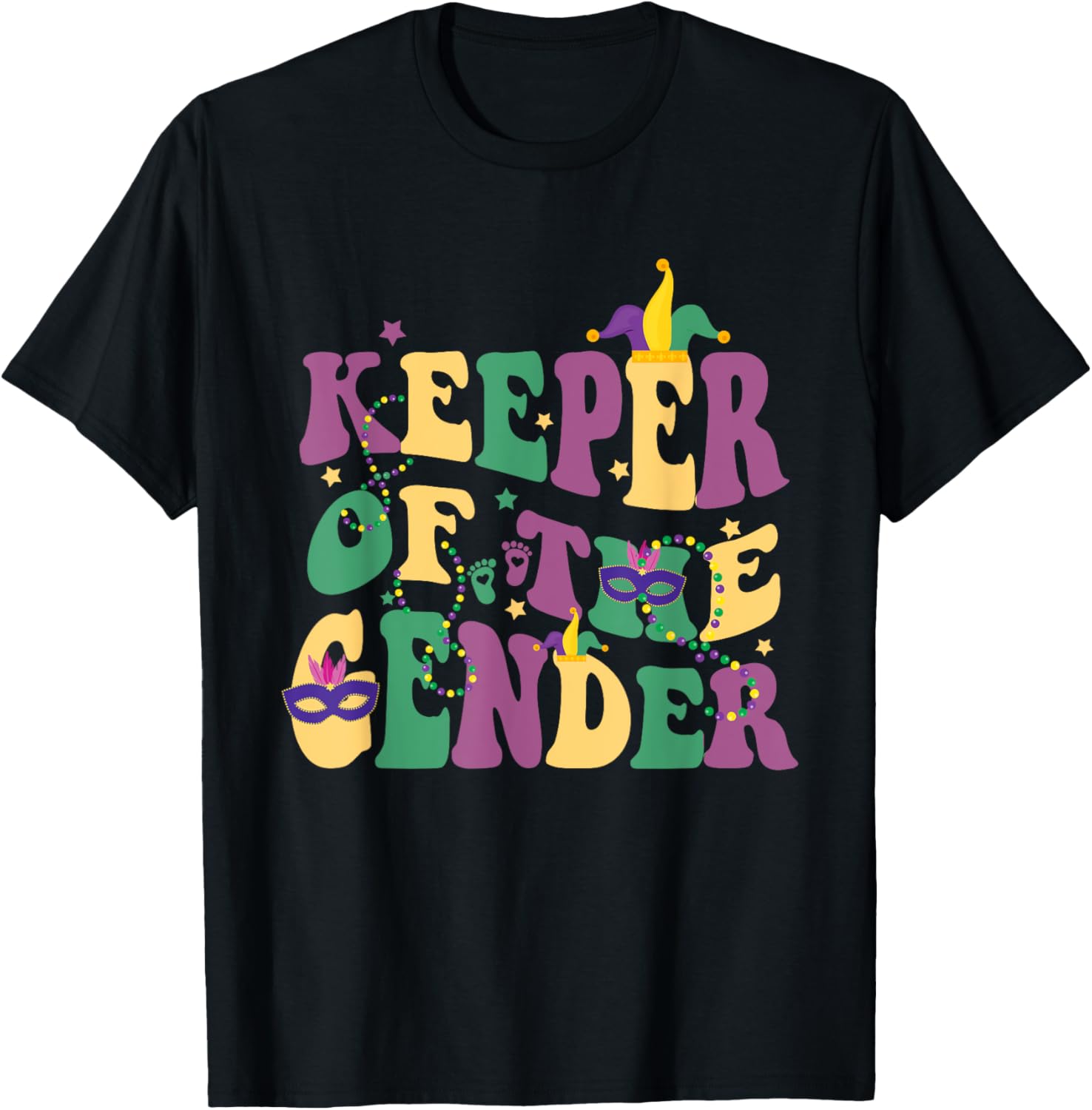 Keeper Of The Gender Reveal Mardi Gras Baby Shower T-Shirt for Fun Celebrations - 12