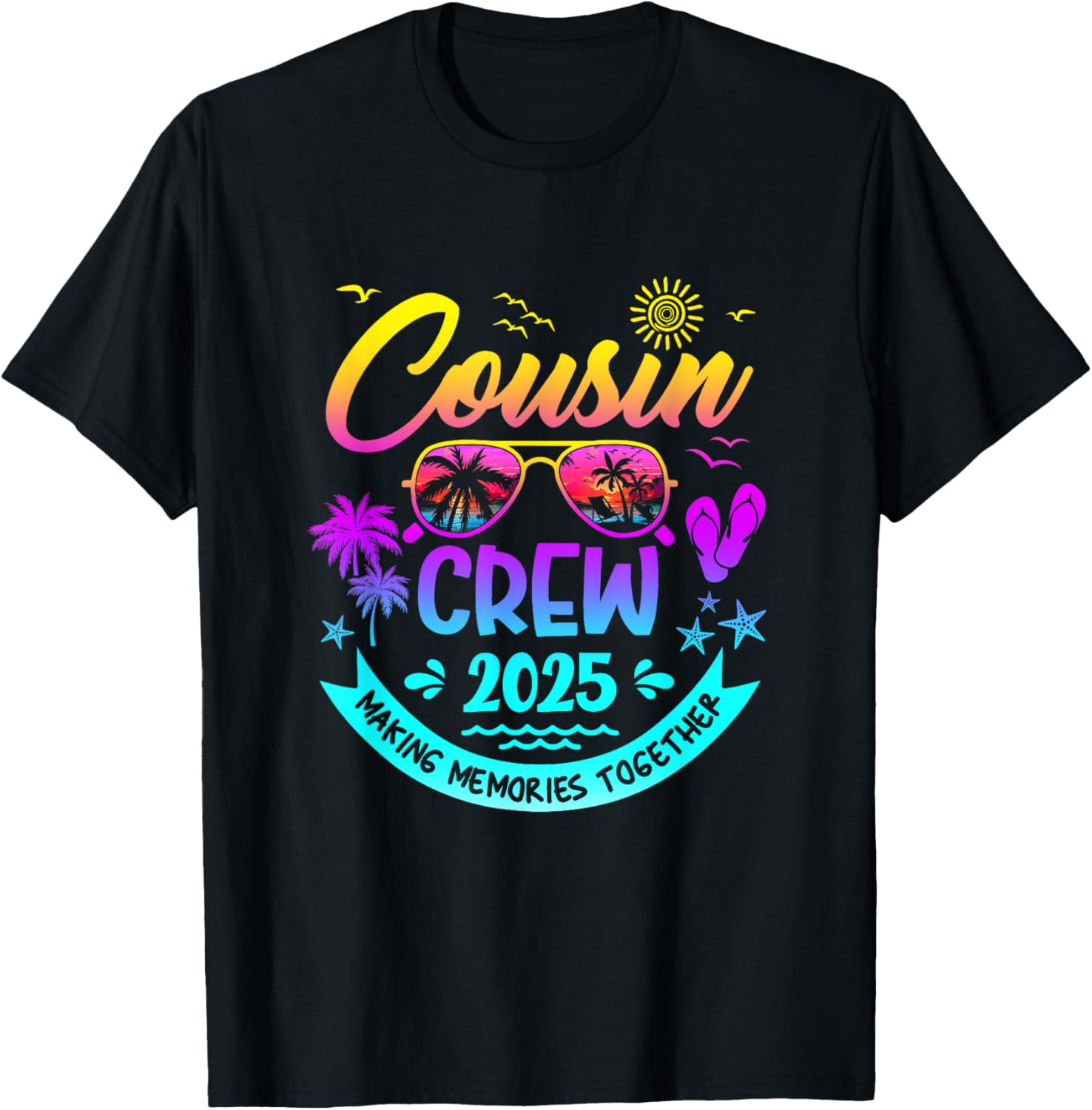 Cousins Crew 2025 Summer Vacation Matching Family T-Shirt Fun Design - 1