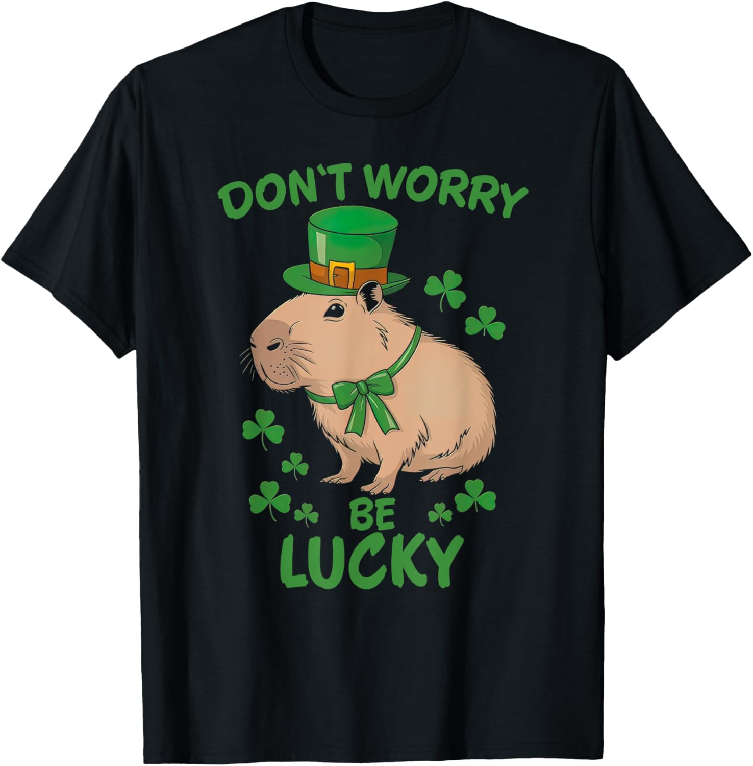 Lucky Capybara St. Patrick's Day T-Shirt Fun Party Apparel for All - 7