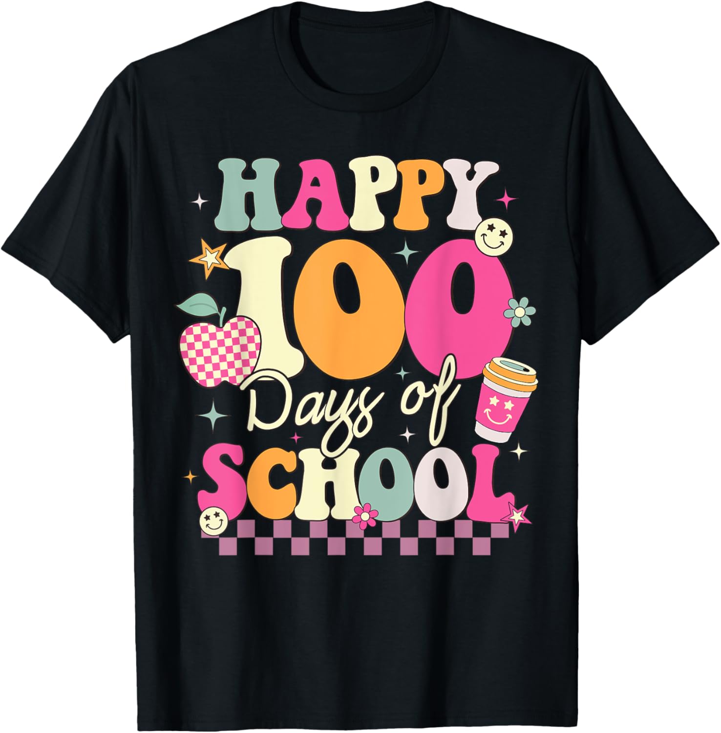 Happy 100th Day of School T-Shirt for Girls Fun Celebration Outfit - 19