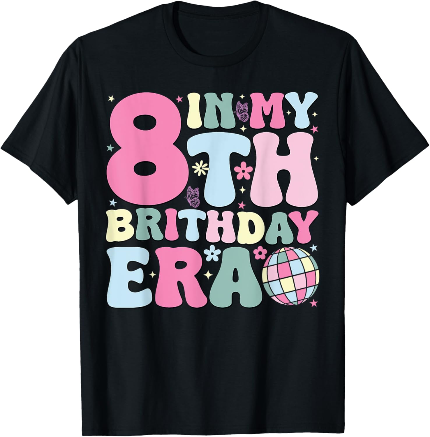 In My 8th Birthday Era Pink T-Shirt for 8 Year Old Birthday Girls - 2