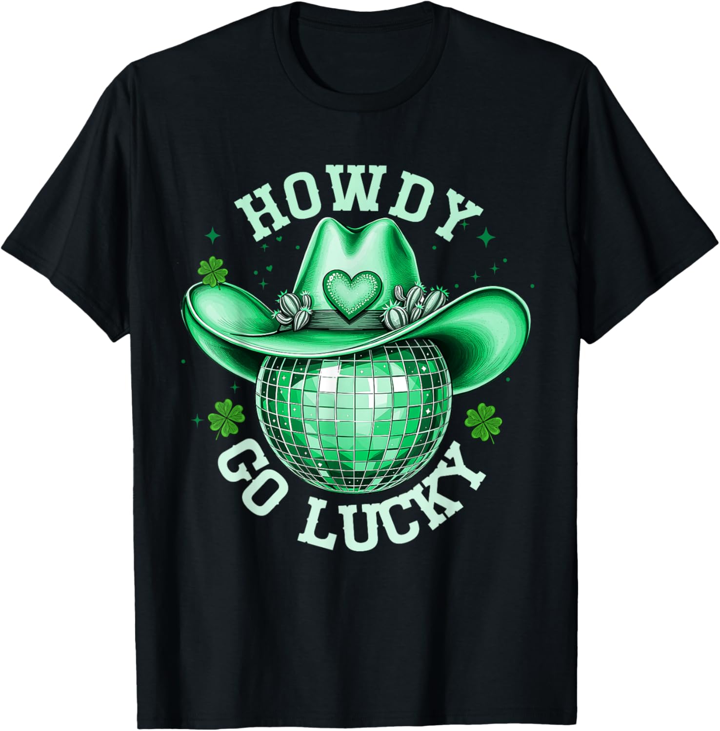 Howdy Go Lucky Disco Western Irish Shamrock T-Shirt for St. Patrick's Day - 12