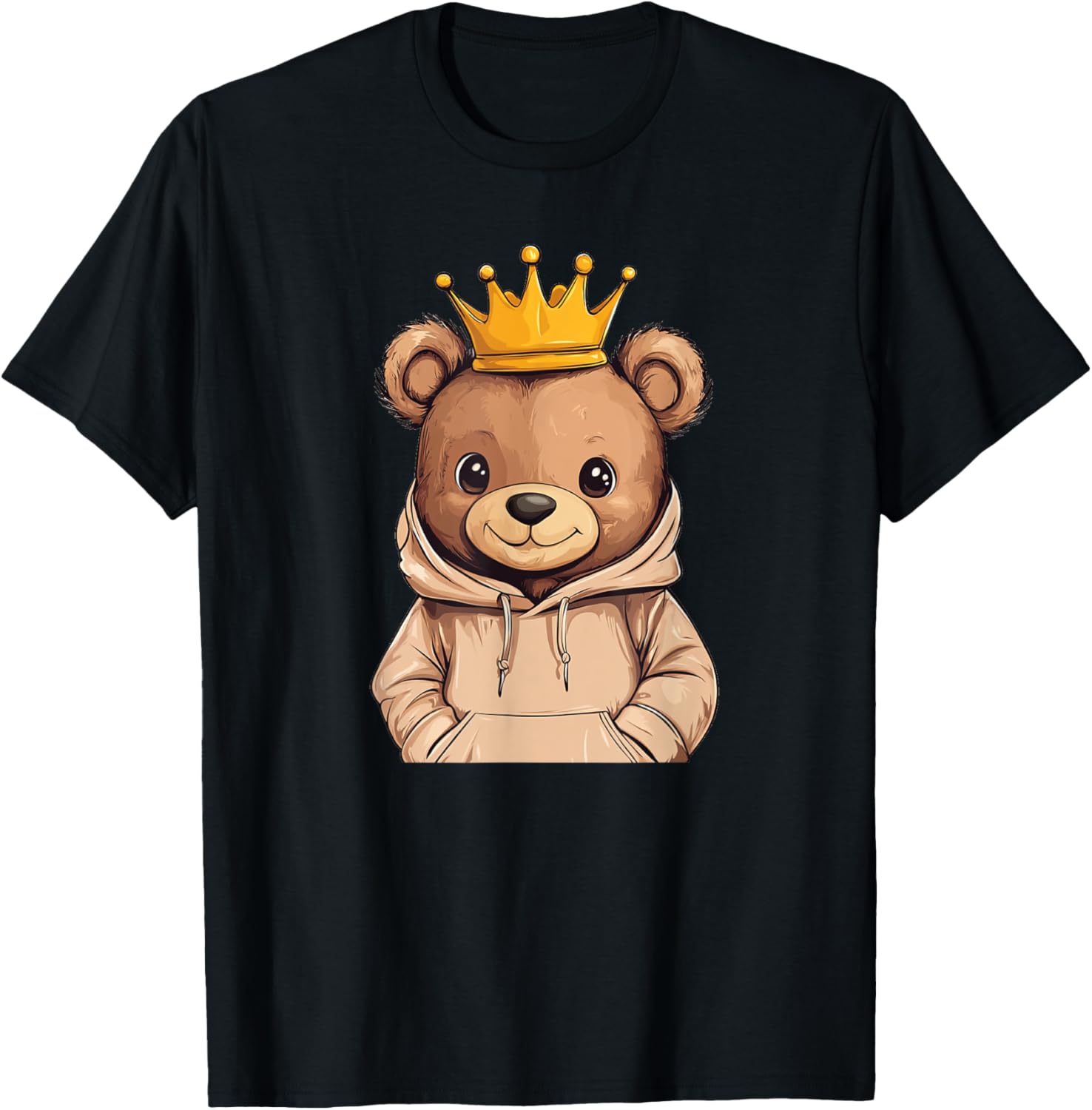 Adorable Cool Teddy Bear King with Crown and Sweater T-Shirt Outfit - 10