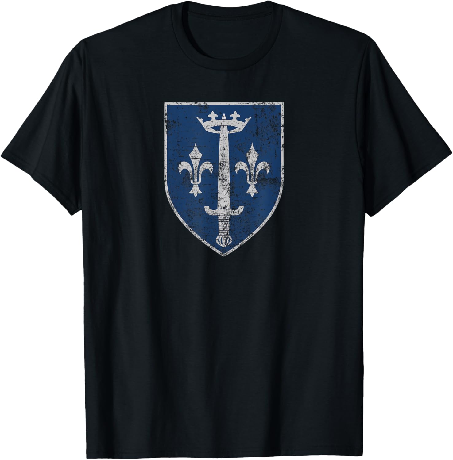 Family Crest of Saint Joan of Arc Distressed Print T-Shirt for Everyone - 8