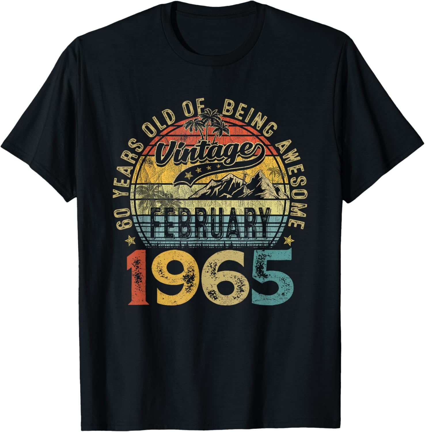 Vintage Retro 60th Birthday T-Shirt for February 1965 Celebration - 17